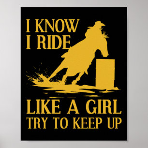 Poster Drôle Rrel Racing Cadeau Pour Femmes Filles Horse