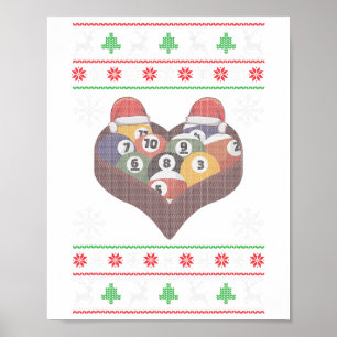 Poster Drôle Santa Claus Ball Pool Joueur laid Noël