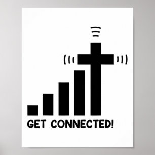 Poster Drôle Se connecter Jésus Christ Foi chrétienne I