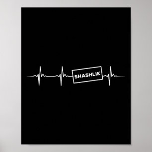 Poster Drôle Shashlik Heartbeat Russe Bbq Outfit Meat S