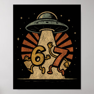 Poster Drôle Six Sept 67 Mème Internet Mème Ufo Gen Alph