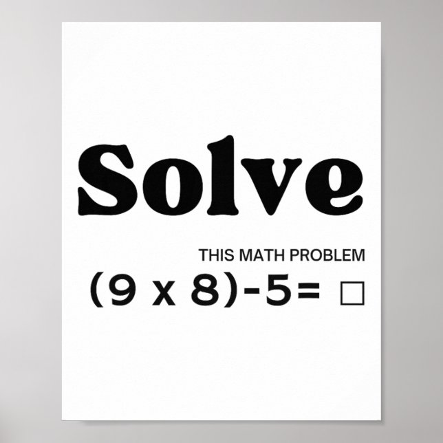 Poster Drôle Six Sept 67 Mème Pemdas École Prof De Maths (Devant)