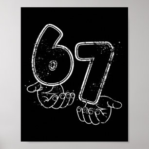 Poster Drôle Six Sept 6 7 Mème Gen Alpha Argot 6 7 Mains
