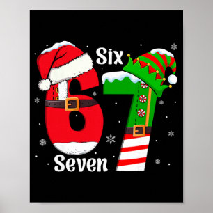 Poster Drôle Six Sept 6 7 Mème Gen Alpha Argot Santa Elf