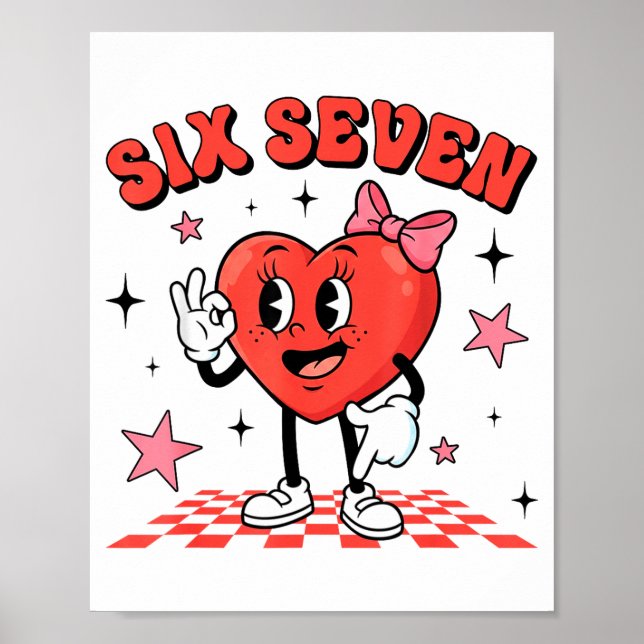 Poster Drôle Six Sept Cœur Mignon 67 Mème Saint-Valentin  (Devant)