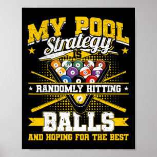 Poster Drôle stratégie de billard billard billard de frap