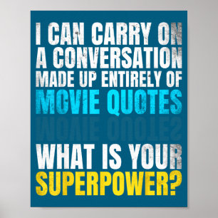 Poster Drôle Superwer. Conversation de citations de films