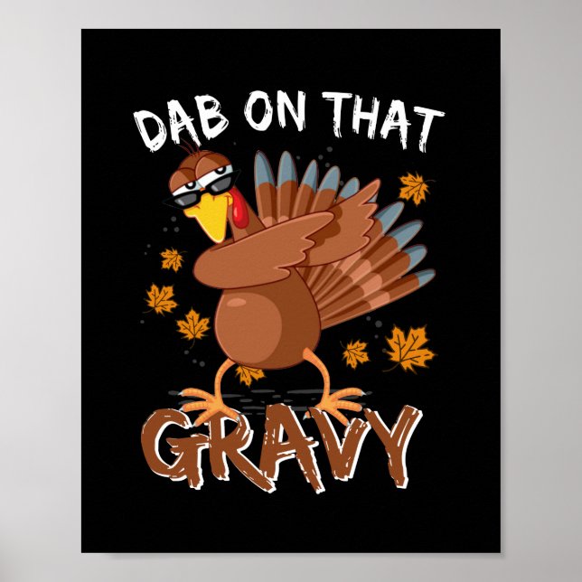 Poster Drôle Thanksgiving Dab Sur Ce Dabbing Gravé (Devant)