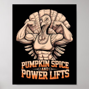 Poster Drôle Thanksgiving Turquie Powerlifting Gym entraî