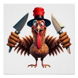 Poster Drôle Thanksgiving Turquie Revenge - Noël