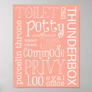 Poster Drôle Toilette Pêche Salle de bain Signaler Post