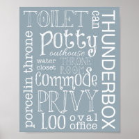 Drôle Toilette Salle de bain Dusty Blue Gris Signa
