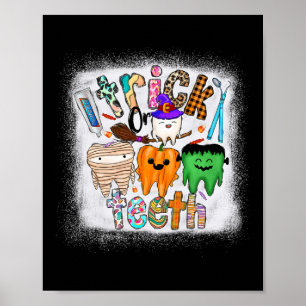 Poster Drôle Trick Ou Dents Dentaire Istant Dentiste Hall