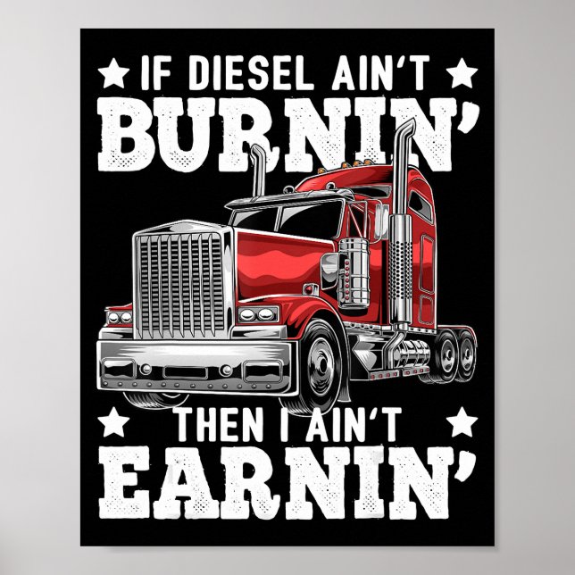 Poster Drôle Trucker Trailer Truck Driver Don (Devant)