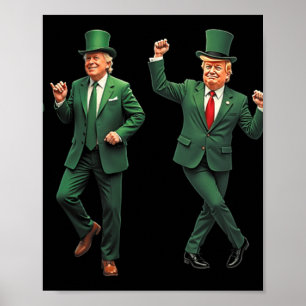 Poster Drôle Trump Dance Saint Patricks Day Pyjamas Ymca 
