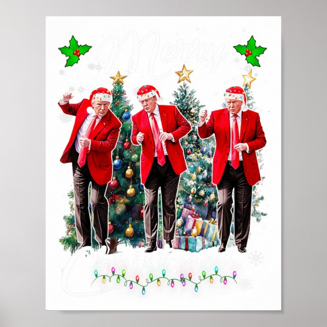 Poster Drôle Trump Danse Santa Claus Noël Noël Noël Noël  (Devant)