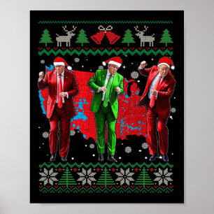 Poster Drôle Trump Danse Santa Claus Noël Noël Noël Noël