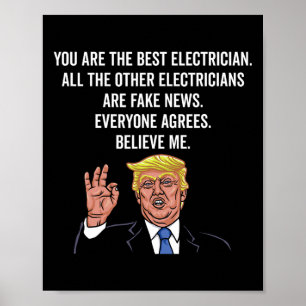 Poster Drôle Trump Electrician Lineman