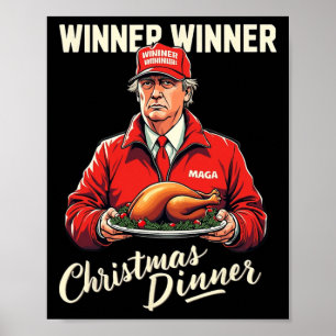 Poster Drôle Trump gagnant de l'Humour à Noël M