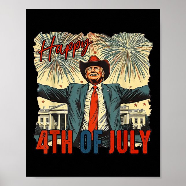 Poster Drôle Trump Joyeux Jour 4 juillet de l'Indépendanc (Devant)