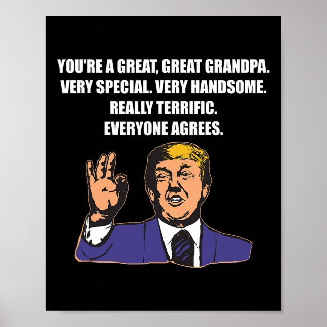 Poster Drôle Trump Meilleur Grand-Père Jamais Tout Le Mon (Devant)