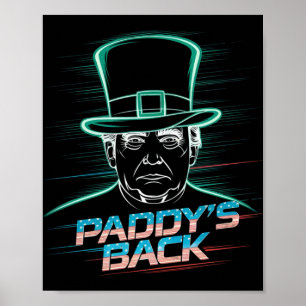Poster Drôle Trump Paddy's Back - Ce cadeau amusant est p
