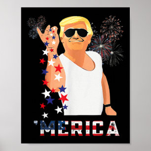 Poster Drôle Trump sel Merica liberté 4 juillet cadeaux
