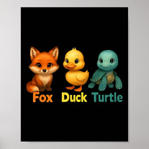 Poster Drôle Trump subtil Fox Duck Turtle mignonne Animal