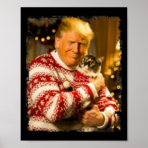 Poster Drôle Trump Sweater de Noël pour les Noël Amoureux