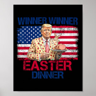 Poster Drôle Trump vainqueur Dîner de Pâques Jour de Pâqu