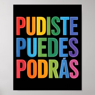Poster Drôle tu as pu tu pourras espagnol motivationnel F