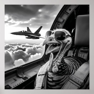 Poster Drôle Turquie Selfie noir & blanc