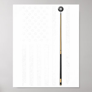 Poster Drôle Us Billard Drapeau Design Pour Hommes Femmes