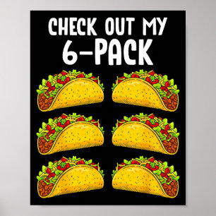 Poster Drôle Vérifiez Mon 6 Pack Taco Gym Fitness Mexicai