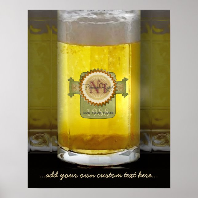 Poster Drôle Verre de bière personnalisée (Devant)