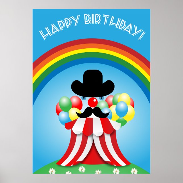 Poster Drôle visage clown (Devant)