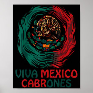 Poster Drôle Viva Mexico Cabrone Jour de l'Indépendance M
