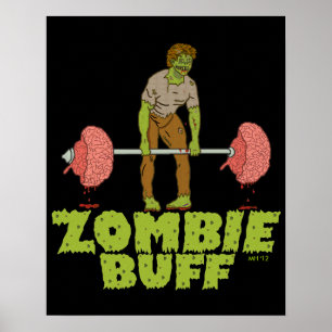 Poster Drôle Zombie Buff Poids Lifter