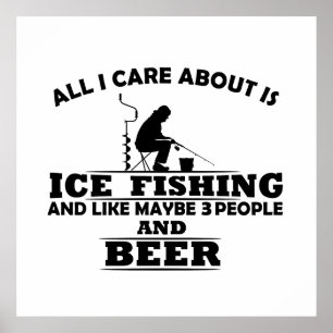 Poster Drôles de citations sur la pêche sur glace