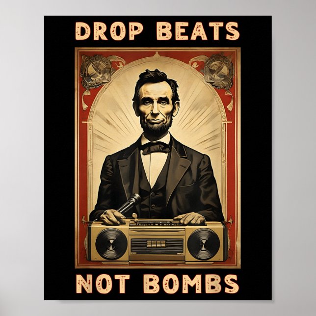 Poster Drop Beats Not Bombs Anti-war (Devant)