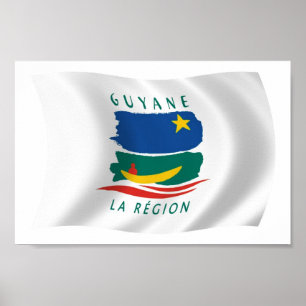Poster Druck Flagge Französisch-Guayana