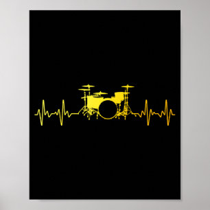 Poster Drummer drôle d'art pour hommes femmes enfants amo