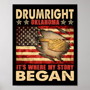 Poster Drumright Oklahoma Drapeau États-Unis 4 Juillet