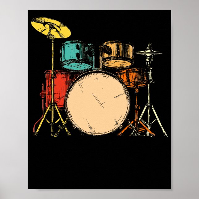 Poster Drumset Drumset Vintage (Devant)