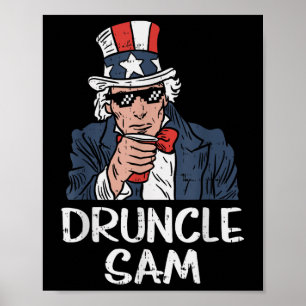 Poster Druncle Sam Funny Oncle Sam Beer 4 juillet