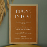 Drunk in love. Boissons de mariage jaune moutarde