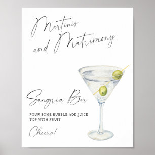 Poster Dry Martini nuptiale douche sangria bar