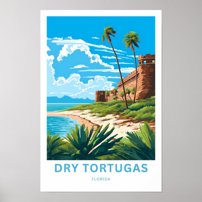 Poster Dry Tortugas Floride Imprimer Voyage (Devant)
