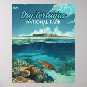 Poster Dry Tortugas Parc National Floride Turtle