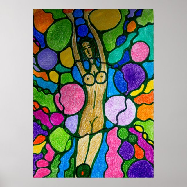 Poster Dryad (nymphe bois) Art moderne (Devant)